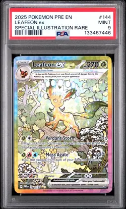 2025 POKEMON PRE EN-PRISMATIC EVOLUTIONS #144 LEAFEON EX PSA 9 - Image 1