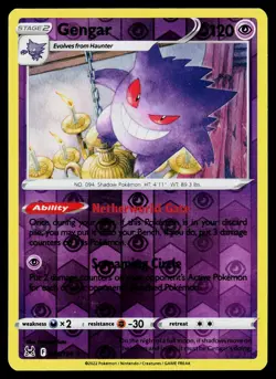 Gengar 066/196 Holo Rare Lost Origin Pokemon Reverse Holo Lightly Played - Image 1