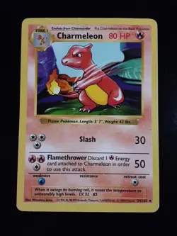 Pokemon Charmeleon Shadowless Base Set 24/102 Vintage 1999 WOTC - Image 1