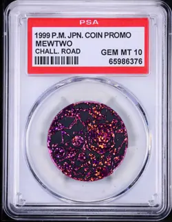 PSA 10 GEM MINT 1999 Mewtwo Holo Coin Promo Challenge Road Japanese - Image 1