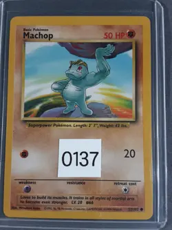 Pokemon Machop Base Set 52/102 Vintage 1999 WOTC - Image 1