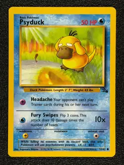 Psyduck 53/62 Base Set Series Fossil COMMON Basic Pokemon Card 1999 WOTC NM - Image 1