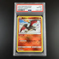 PSA 10 Radiant Charizard 020/159 Pokemon Crown Zenith Holo Graded Card - Image 1