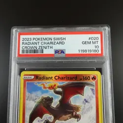 PSA 10 Radiant Charizard 020/159 Pokemon Crown Zenith Holo Graded Card - Image 2