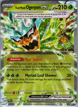 Teal Mask Ogerpon ex - 025/167 SV06: Twilight Masquerade - Pokemon Card - NM - Image 1
