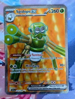 Pokemon Spidops EX TCG Full Art Card 223/198 Scarlet Violet Base NM - Image 1