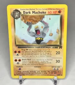 Pokemon Dark Machoke 40/82 Team Rocket Regular Uncommon Stage 1 60 HP Card - Image 1