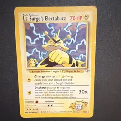 Pokemon Lt. Surge's Electabuzz Holo Rare Gym Heroes 006/132 70 HP Basic English - Image 1