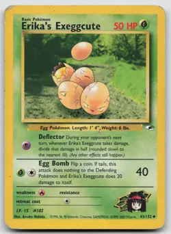 Pokemon TCG Erika's Exeggcute Gym Heroes 43/132 Unlimited Atsuko Nishida - Image 1