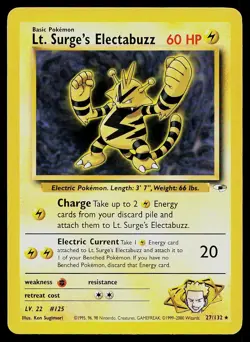 Pokemon Card Gym Heroes Lt. Surge's Electabuzz 27/132 Unlimited Rare - Image 1