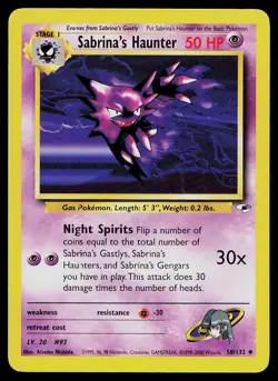 Pokemon Card Gym Heroes Sabrina's Haunter 58/132 Unlimited Uncommon - Image 1