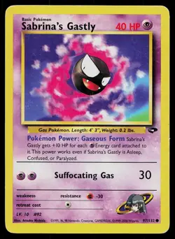 Pokemon Card Gym Challenge Sabrina's Gastly 97/132 Common - Image 1
