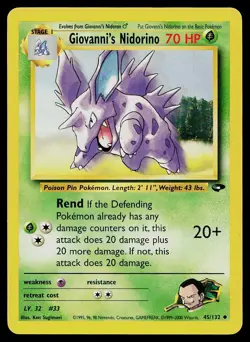 Pokemon Card Gym Challenge Giovanni's Nidorino 45/132 Uncommon - Image 1