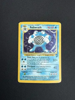 Pokemon Poliwrath 15/130 Base Set 2 Unlimited Holo Rare HP - Image 1