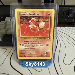 Pokemon TCG Blaine's Growlithe Gym Heroes 62/132 Regular Unlimited Common - Image 1