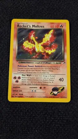 Pokemon TCG Gym Heroes Unlimited Rocket's Moltres 12/132 Holo Rare - Image 1