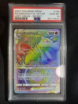 Aerodactyl VSTAR PSA 10 Pokemon SWSH 199 Lost Origin Secret Rare - Image 1