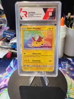 2017 POKEMON SM BLACK STAR PROMO I CHOOSE YOU! #SM108 ASH'S PIKACHU RELIC 8 NMT - Image 1