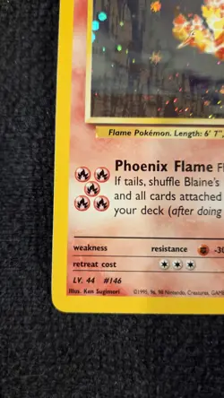 Pokemon TCG Gym Heroes Unlimited Blaine's Moltres 1/132 Holo Rare - Image 3