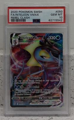 2020 Pokemon SWSH FA/Inteleon VMAX Rebel Clash PSA10 - Image 1
