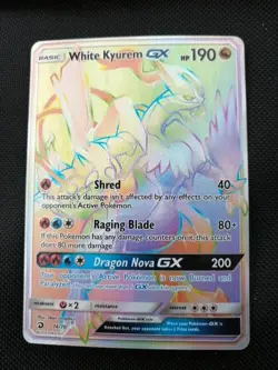 White Kyurem GX 74/70 Rare Rainbow Dragon Majesty Pokemon NM - Image 1
