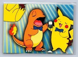 2000 Topps Pokemon TV Animation Pikachu Charmander #P06 - Image 1