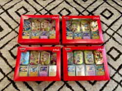 Lot of 4 Pokemon TCG 151 Sealed Mini Tins 4 Pack + Promos Sam’s Club Exclusive - Image 1