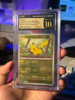 Pikachu - Master Ball Pattern - 025/165 - Sv2a Pokemon 151 - CGC 10 PristinePika - Image 1