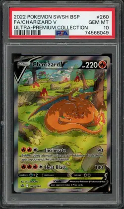 Pokemon PSA 10 Gem Mint Charizard UPC Promo Alt Art Charizard V SWSH260 - Image 1