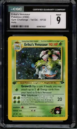 Pokemon CGC 9 Mint 1st Ed. Gym Challenge Holo Erika's Venusaur 4/132 - Image 1