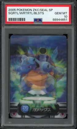 Pokemon PSA 10 Gem Mint 2004 Carddass Zukan Blastoise Evolution Line Lenticular - Image 1