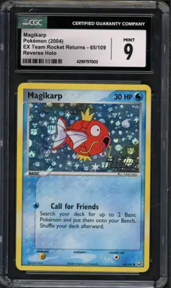 Pokemon CGC 9 Mint Team Rocket Returns Reverse Holo Magikarp 65/109 - Image 1