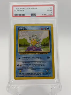 1999 Pokemon Base Set Squirtle #63/102 – PSA 9 (Mint) - Image 1