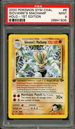 Pokemon PSA 9 Mint 1st Edition Gym Challenge Holo Giovanni's Machamp 6/132 - Image 1