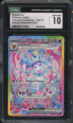 Pokemon CGC 10 Gem Mint Prismatic Evolutions SIR Sylveon EX 156/131 - Image 1