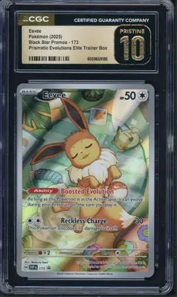 Pokemon CGC 10 Pristine Prismatic Evolutions ETB Promo Eevee SVP173 - Image 1
