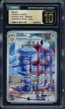 Pokemon CGC 10 Pristine Paradox Rift Illustration Rare Steelix 208/182 - Image 1