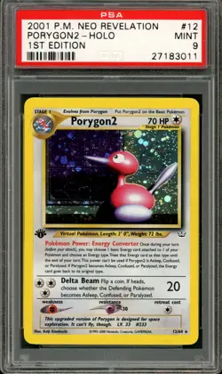 Pokemon PSA 9 Mint 1st Edition Neo Revelation Holo Porygon2 12/64 - Image 1