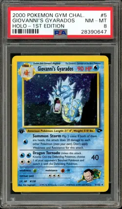 Pokemon PSA 8 NM-MT 1st Edition Gym Challenge Holo Giovanni's Gyarados 5/132 - Image 1