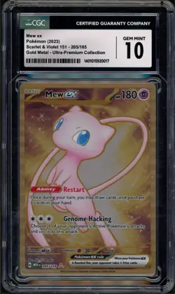 Pokemon CGC 10 Gem Mint 151 UPC Promo Metal Mew EX 205/165 - Image 1