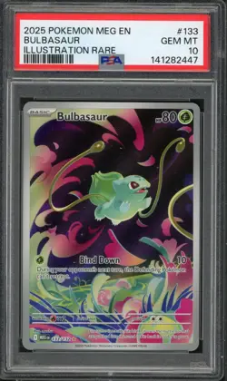Pokemon PSA 10 Gem Mint Mega Evolution Illustration Rare Bulbasaur 133/132 - Image 1