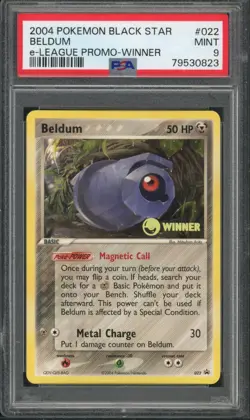 Pokemon PSA 9 Mint e-League Promo Winner Stamp Beldum #022 - Image 1