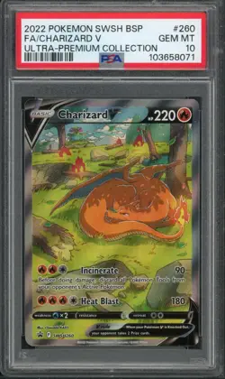Pokemon PSA 10 Gem Mint Charizard UPC Promo Charizard V SWSH260 - Image 1