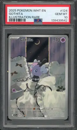 Pokemon PSA 10 Gem Mint White Flare Illustration Rare Gothita 124/086 - Image 1