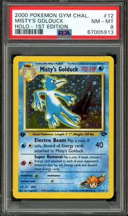 Pokemon PSA 8 NM-MT 1st Edition Gym Challenge Holo Misty's Golduck 12/132 - Image 1