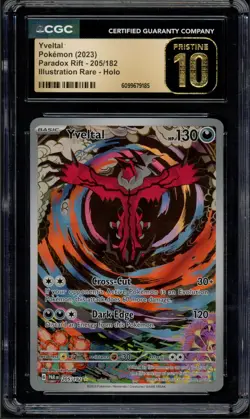 Pokemon CGC 10 Pristine Paradox Rift Illustration Rare Yveltal 205/182 - Image 1