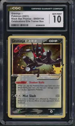 Pokemon CGC 10 Gem Mint SWSH Promo Gold Star Greninja SWSH144 - Image 1