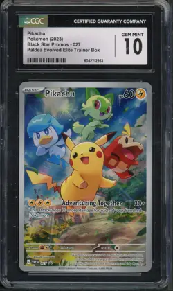 Pokemon CGC 10 Gem Mint SV Promo Illustration Rare Pikachu SVP027 - Image 1