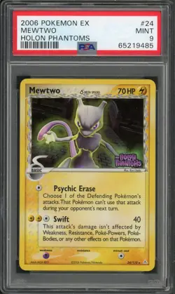 Pokemon PSA 9 Mint Holon Phantoms Reverse Holo Mewtwo 24/110 - Label Error - Image 1