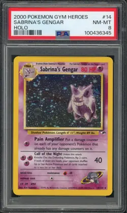 Pokemon PSA 8 NM-MT Gym Heroes Holo Sabrina's Gengar 14/132 - Image 1
